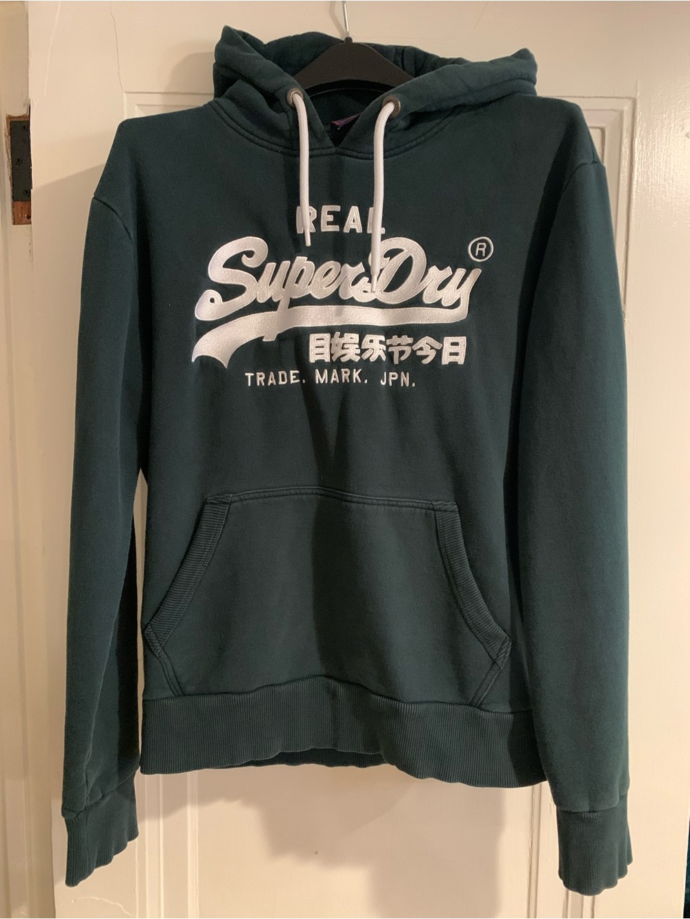 Superdry Men's Teal Green Logo Pullover Hoodie